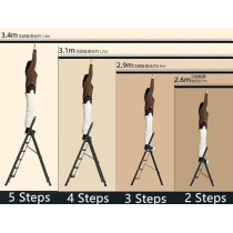 Yu Well Folding Heavy Duty Steel Ladder 150 Kg Capacity, Rubber Pad Multi-Purpose Portable Ladder For Home, Kitchen, Garden, Office, Warehouse, 5 Step, White/Black