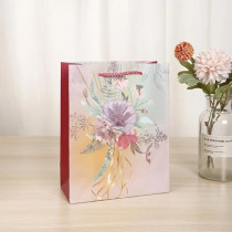 Yu Well Gift Bags With Comfortable Handle For Birthday Wedding Gift Shopping And More Glittery Flowers 4 Pcs, 30L x 12W x 41H