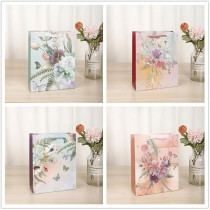 Yu Well Gift Bags With Comfortable Handle For Birthday Wedding Gift Shopping And More Glittery Flowers 4 Pcs, 30L x 12W x 41H
