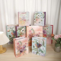 Yu Well Gift Bags With Comfortable Handle For Birthday Wedding Gift Shopping And More Glittery Flowers 4 Pcs, 30L x 12W x 41H