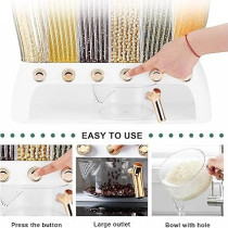 Yu Well Dual Food Dispenser Dry Food Dispenser, Grain Cereal Dispenser Countertop For Kitchen, Capacity: 10 Kg, White