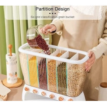 Yu Well Dual Food Dispenser Dry Food Dispenser, Grain Cereal Dispenser Countertop For Kitchen, Capacity: 10 Kg, White