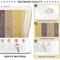 Yu Well Dual Food Dispenser Dry Food Dispenser, Grain Cereal Dispenser Countertop For Kitchen, Capacity: 10 Kg, White