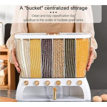 Yu Well Dual Food Dispenser Dry Food Dispenser, Grain Cereal Dispenser Countertop For Kitchen, Capacity: 10 Kg, White