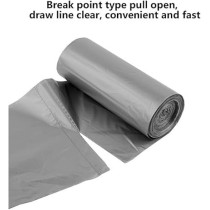 Yu Well Trash Bags Plastic Disposable Garbage Bags With Handles For Office, Kitchen, Bedroom Waste Portable Rubbish Bags, Wastebasket Bags, Silver, 5 Roll, 100 Pcs, 45 x 50 cm