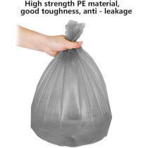 Yu Well Trash Bags Plastic Disposable Garbage Bags With Handles For Office, Kitchen, Bedroom Waste Portable Rubbish Bags, Wastebasket Bags, Silver, 5 Roll, 100 Pcs, 45 x 50 cm