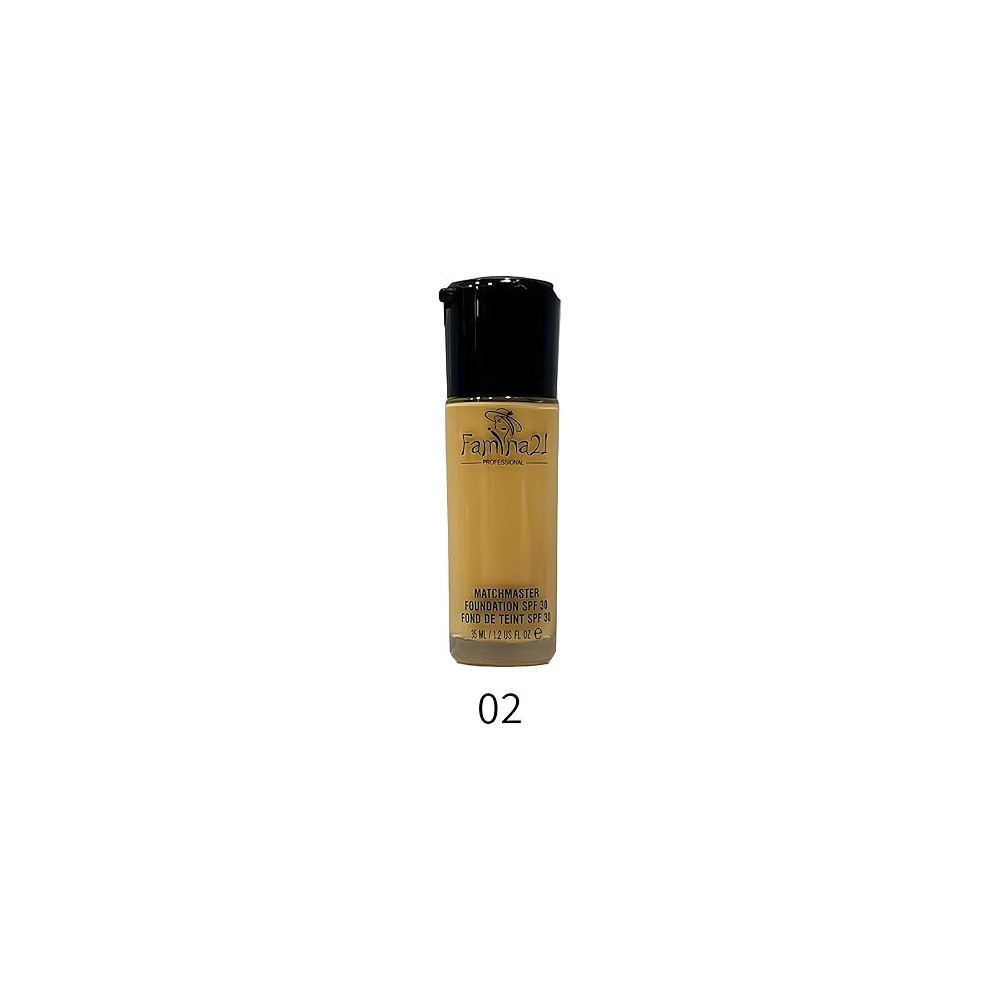Famina21 Matte Foundation SPF30 With 6 Shades Light to Dark, Shade 02, 35ml