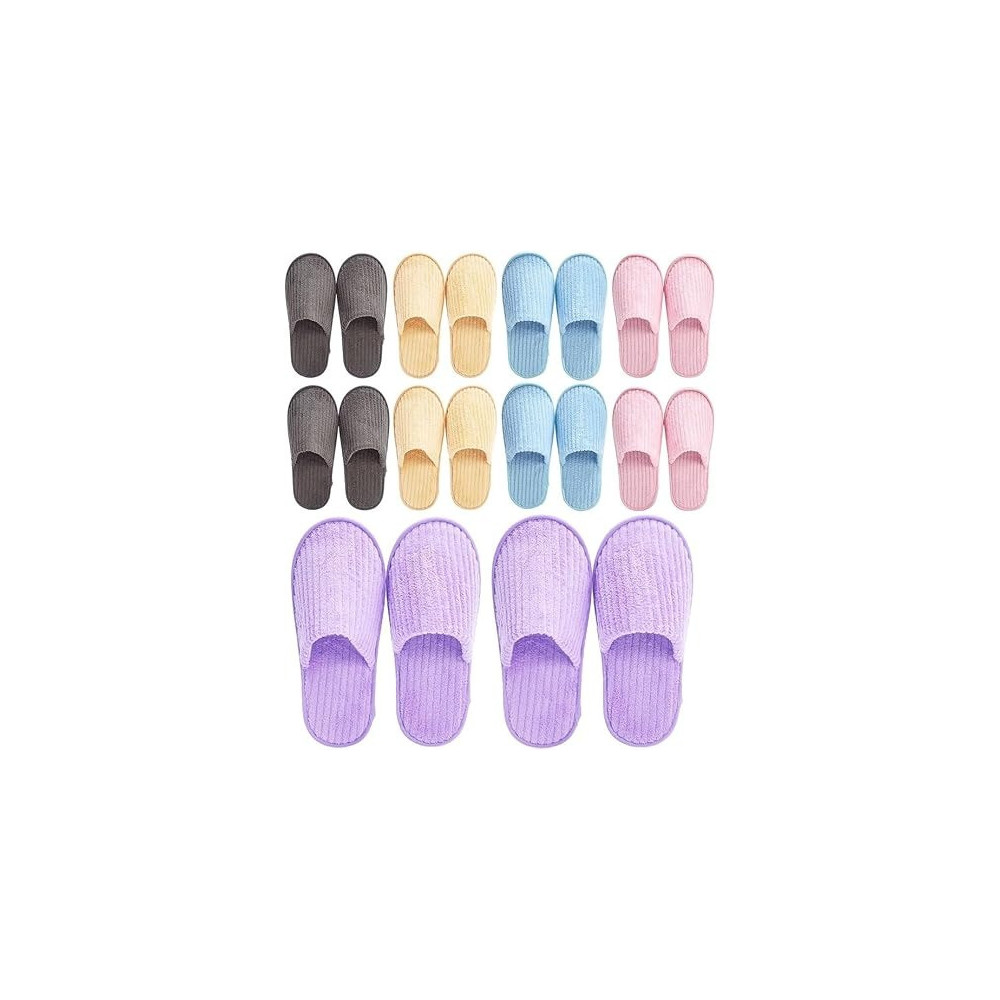 Yu Well Disposable Spa Slippers Thick Soft Cotton Velvet Hotel Slippers For Home Travel Wedding Fits For Most Men And Women, Size UK 10-11, 6 Pair