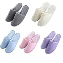 Yu Well Disposable Spa Slippers Thick Soft Cotton Velvet Hotel Slippers For Home Travel Wedding Fits For Most Men And Women, Size UK 10-11, 6 Pair