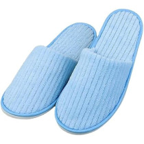 Yu Well Disposable Spa Slippers Thick Soft Cotton Velvet Hotel Slippers For Home Travel Wedding Fits For Most Men And Women, Size UK 10-11, Blue