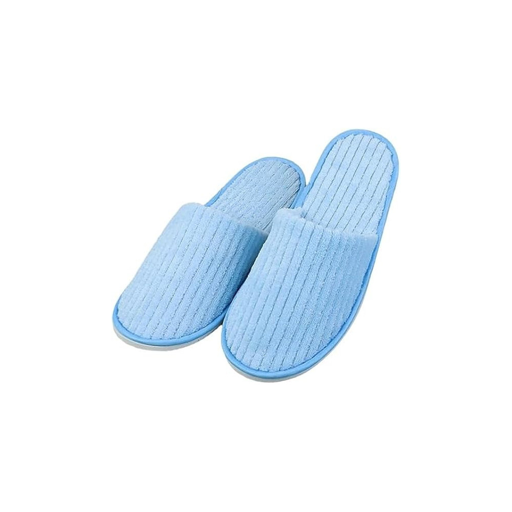 Yu Well Disposable Spa Slippers Thick Soft Cotton Velvet Hotel Slippers For Home Travel Wedding Fits For Most Men And Women, Size UK 10-11, Blue