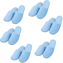 Yu Well Disposable Spa Slippers Thick Soft Cotton Velvet Hotel Slippers For Home Travel Wedding Fits For Most Men And Women, Size UK 10-11, Blue, 6 Pair