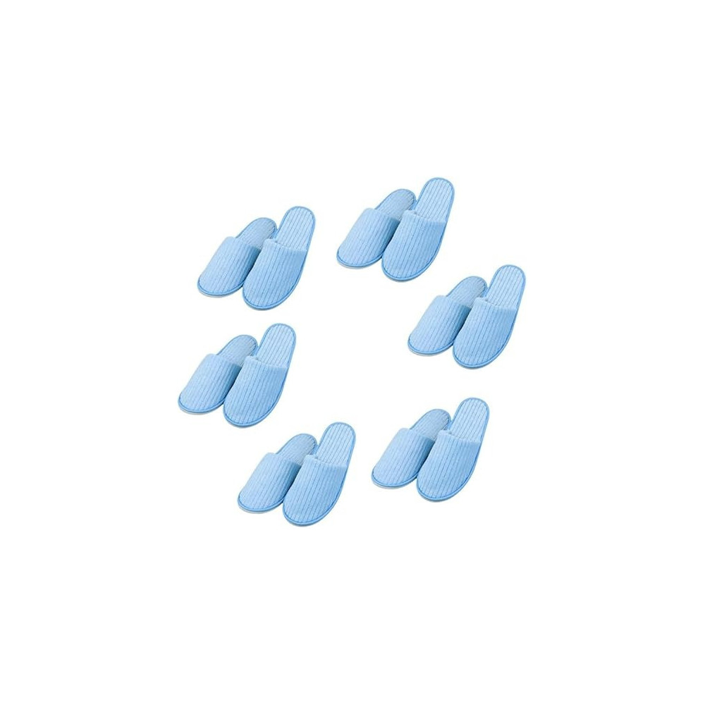 Yu Well Disposable Spa Slippers Thick Soft Cotton Velvet Hotel Slippers For Home Travel Wedding Fits For Most Men And Women, Size UK 10-11, Blue, 6 Pair