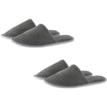 Yu Well Disposable Spa Slippers Thick Soft Cotton Velvet Hotel Slippers For Home Travel Wedding Fits For Most Men And Women, Size UK 10-11, Grey, Pair 2