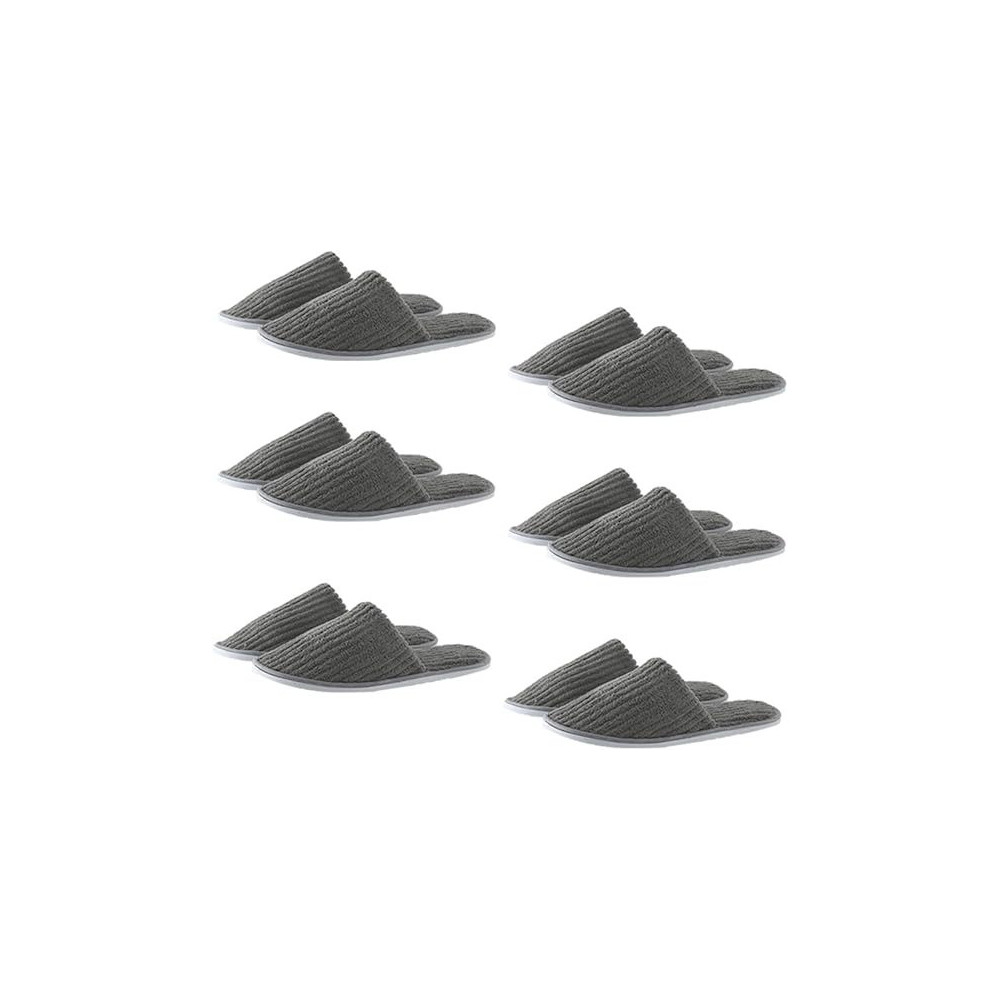 Yu Well Disposable Spa Slippers Thick Soft Cotton Velvet Hotel Slippers For Home Travel Wedding Fits For Most Men And Women, Size UK 10-11, Grey, Pair 6