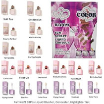 Famina21 Professional Liquid Blush Contour And Glowing Highlighter Set, 18pcs