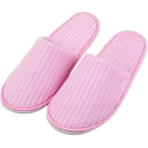 Yu Well Disposable Spa Slippers Thick Soft Cotton Velvet Hotel Slippers For Home Travel Wedding Fits For Most Men And Women, Size UK 10-11, Pink