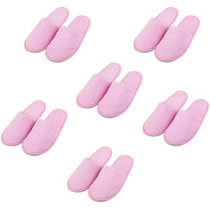 Yu Well Disposable Spa Slippers Thick Soft Cotton Velvet Hotel Slippers For Home Travel Wedding Fits For Most Men And Women, Size UK 10-11, Pink, 6 Pair
