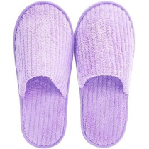 Yu Well Disposable Spa Slippers Thick Soft Cotton Velvet Hotel Slippers For Home Travel Wedding Fits For Most Men And Women, Size UK 10-11, Purple