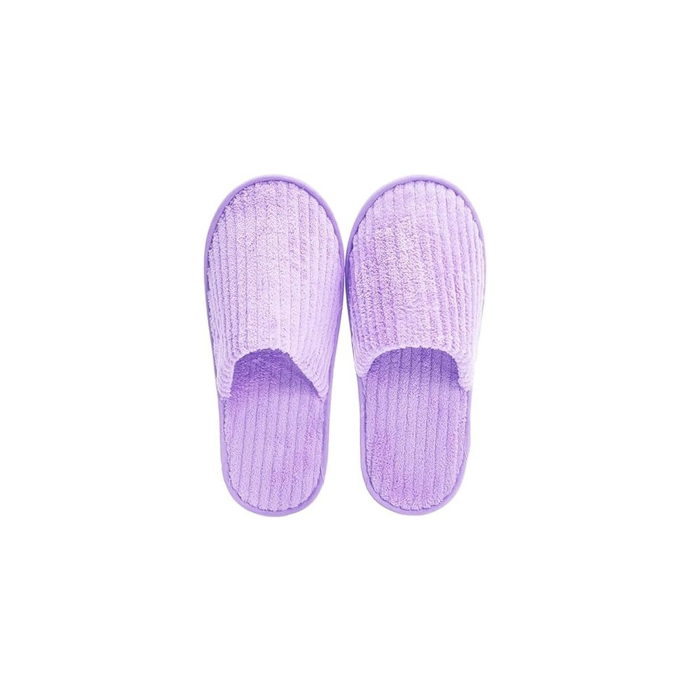 Yu Well Disposable Spa Slippers Thick Soft Cotton Velvet Hotel Slippers For Home Travel Wedding Fits For Most Men And Women, Size UK 10-11, Purple