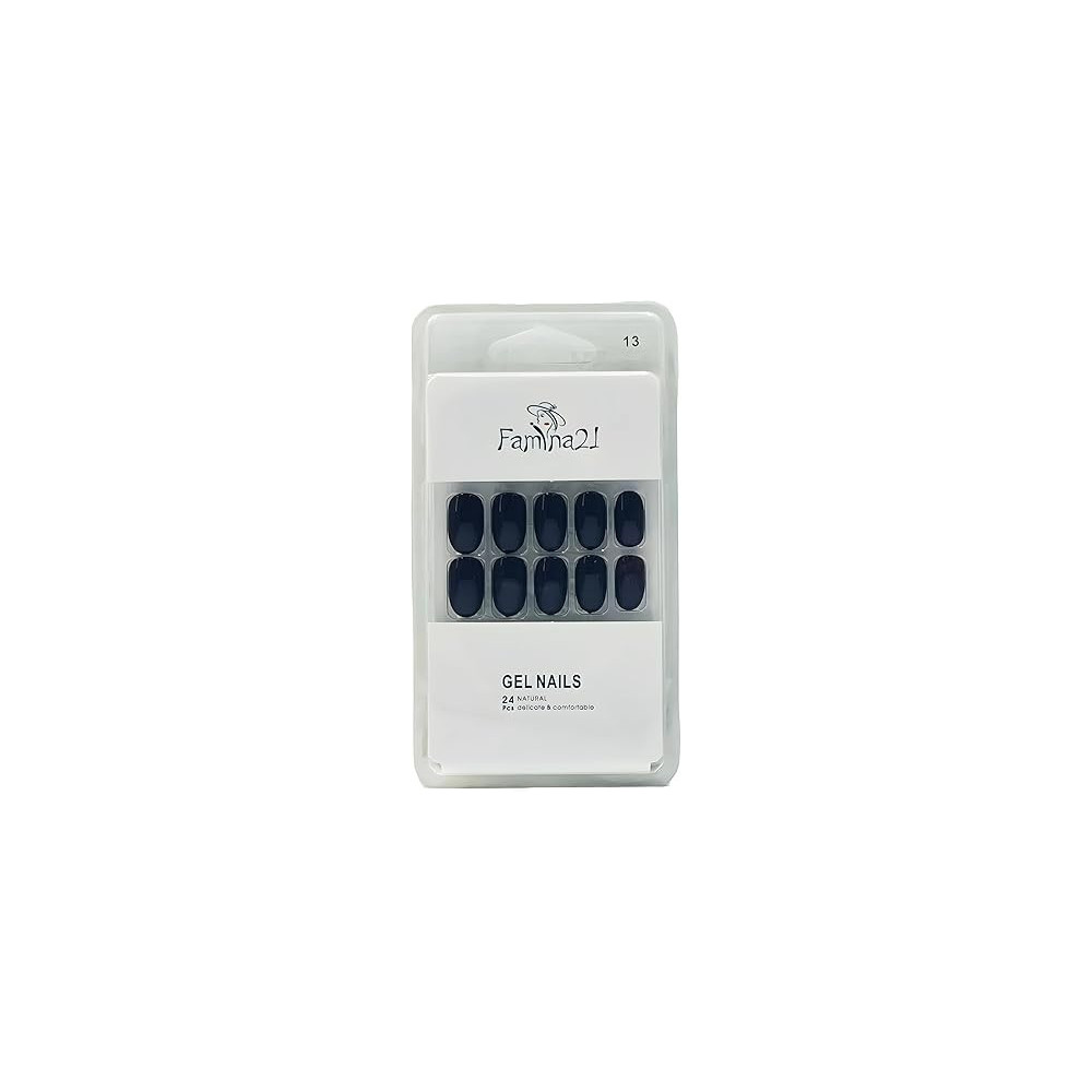 Famina21 Fake Gel Nails 24pcs With Glue Sticker, Number 13