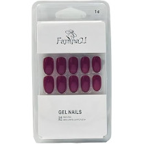 Famina21 Fake Gel Nails 24pcs With Glue Sticker, Number 14