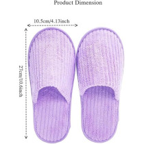 Yu Well Disposable Spa Slippers Thick Soft Cotton Velvet Hotel Slippers For Home Travel Wedding Fits For Most Men And Women, Size UK 10-11, Purple, 12 Pair