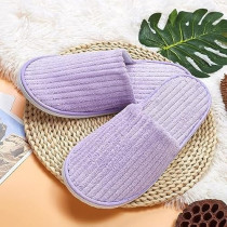 Yu Well Disposable Spa Slippers Thick Soft Cotton Velvet Hotel Slippers For Home Travel Wedding Fits For Most Men And Women, Size UK 10-11, Purple, 12 Pair