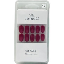 Famina21 Fake Gel Nails 24pcs With Glue Sticker, Number 17