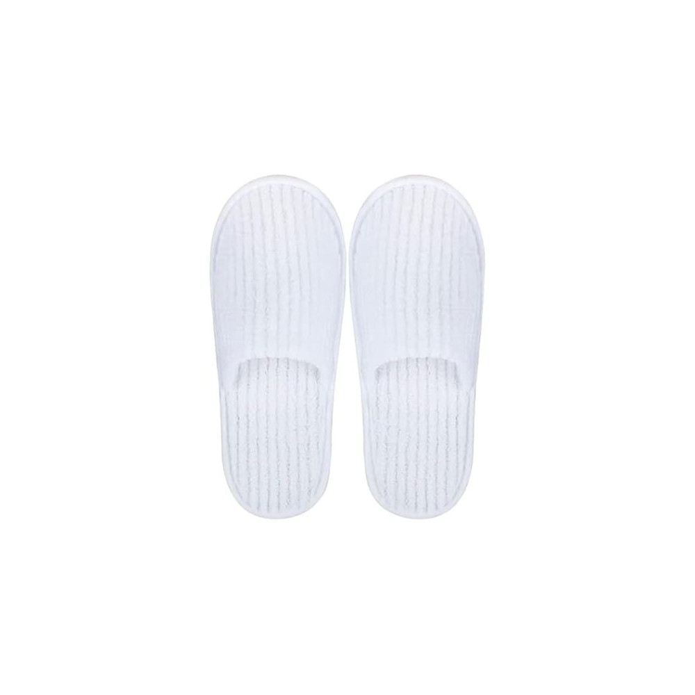Yu Well Disposable Spa Slippers Thick Soft Cotton Velvet Hotel Slippers For Home Travel Wedding Fits For Most Men And Women, Size UK 10-11, White