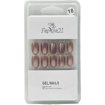 Famina21 Fake Gel Nails 24pcs With Glue Sticker, Number 18