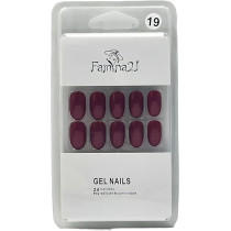 Famina21 Fake Gel Nails 24pcs With Glue Sticker, Number 19