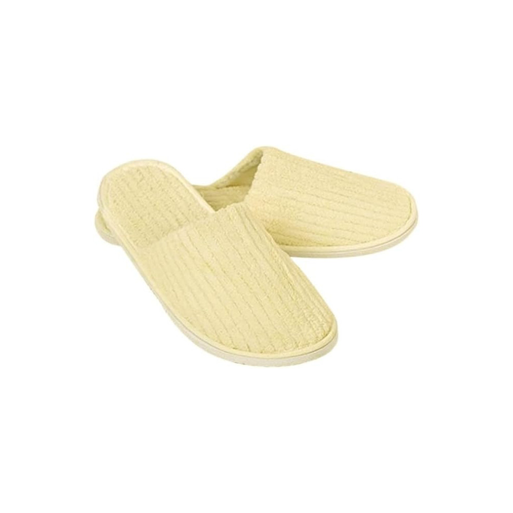Yu Well Disposable Spa Slippers Thick Soft Cotton Velvet Hotel Slippers For Home Travel Wedding Fits For Most Men And Women, Size UK 10-11, Yellow