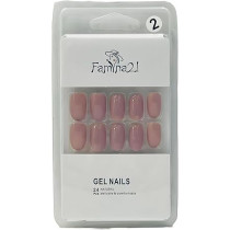 Famina21 Fake Gel Nails 24pcs With Glue Sticker, Number 02