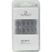 Famina21 Fake Gel Nails 24pcs With Glue Sticker, Number 03