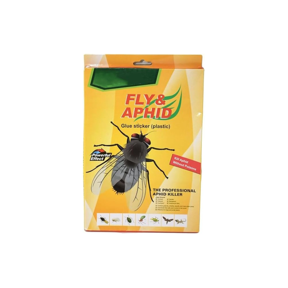 Yu Well Yellow Sticky Traps And 5 Pcs Fly Strips Set, Dual-Sided Fly Traps Outdoor, Fruit Flies, Mosquito Trap Outdoor, Sticky Gnat Trap, Trap Killer