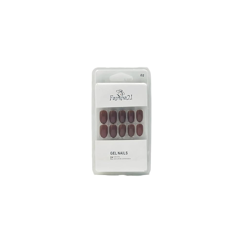 Famina21 Fake Gel Nails 24pcs With Glue Sticker, Number 05