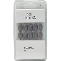 Famina21 Fake Gel Nails 24pcs With Glue Sticker, Number 09