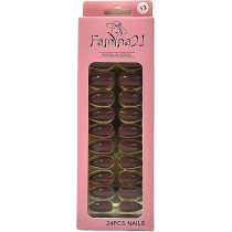 Famina21 Premium Fake Nails 24pcs With Glue Sticker, Number 12
