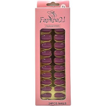 Famina21 Premium Fake Nails 24pcs With Glue Sticker, Number 13