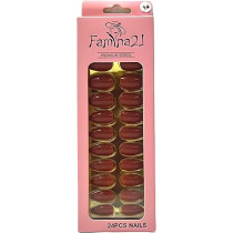 Famina21 Premium Fake Nails 24pcs With Glue Sticker, Number 14