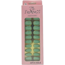 Famina21 Premium Fake Nails 24pcs With Glue Sticker, Number 19