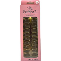 Famina21 Premium Fake Nails 24pcs With Glue Sticker, Number 21