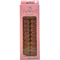 Famina21 Premium Fake Nails 24pcs With Glue Sticker, Number 03