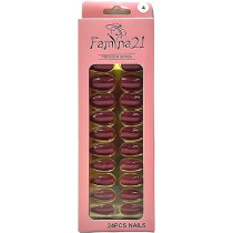 Famina21 Premium Fake Nails 24pcs With Glue Sticker, Number 04