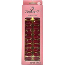 Famina21 Premium Fake Nails 24pcs With Glue Sticker, Number 08
