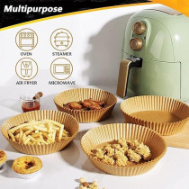 Yu Well Air Fryer Disposable Paper Liner Sheets Baking Paper Waterproof Non-Stick For Frying Pan Microwave Hot Air Fryer, Round, 20 Cm, 100 Pcs