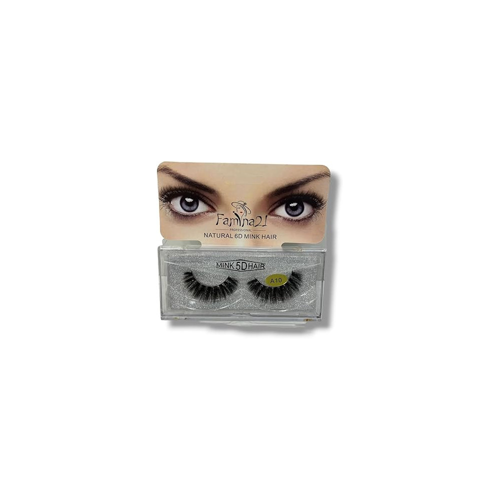 Famina21 Professional Natural 5D 6D Mink Hair Eyelashes A10