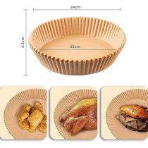 Yu Well Air Fryer Disposable Paper Liner Sheets Baking Paper Waterproof Non-Stick For Frying Pan Microwave Hot Air Fryer, Round, 20 Cm, 300 Pcs