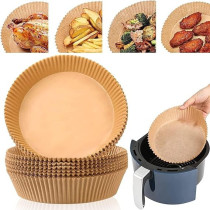Yu Well Air Fryer Disposable Paper Liner Sheets Baking Paper Waterproof Non-Stick For Frying Pan Microwave Hot Air Fryer, Round, 20 Cm, 300 Pcs